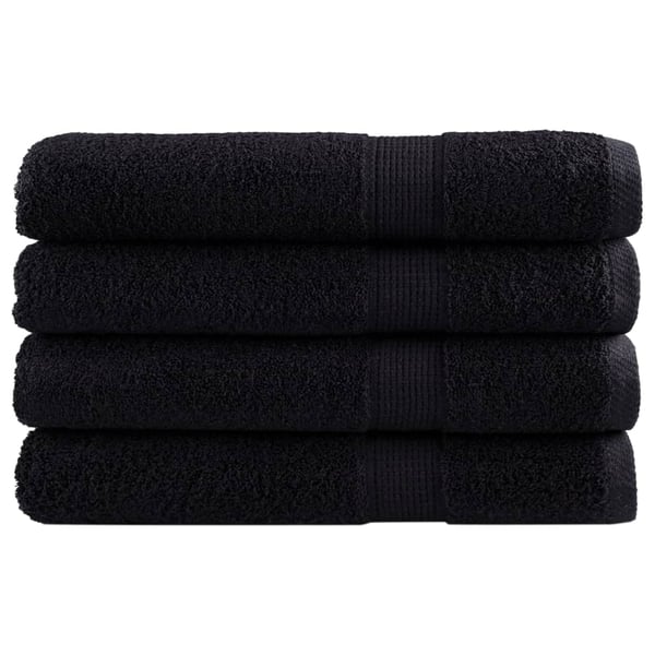 vidaXL Premium håndklær SOLUND 4 stk svart 100x200 cm 600 g/m2