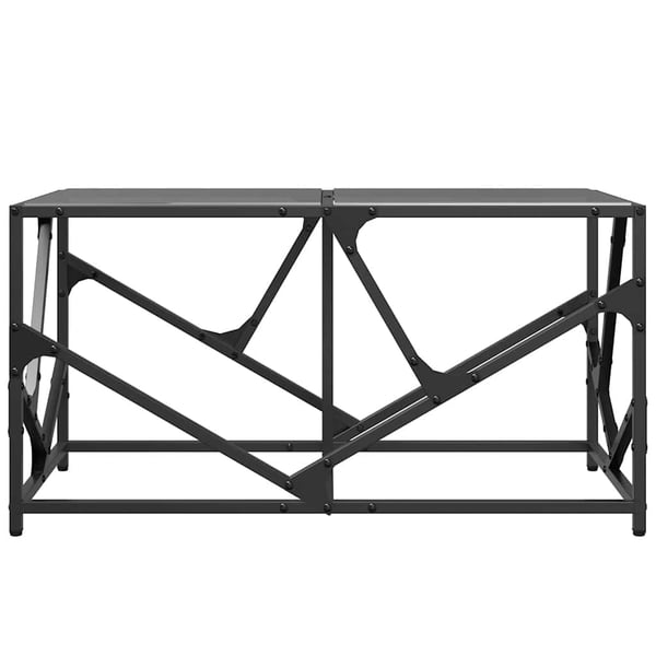 vidaXL sofabord med sort glastop 78,5x40x41 cm stål