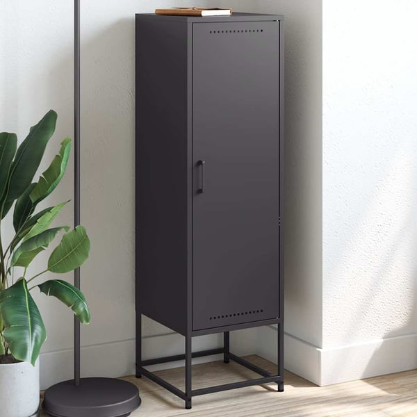 vidaXL Highboard svart 36x39x123 cm stål