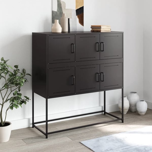 vidaXL skab 100,5x39x107 cm stål sort