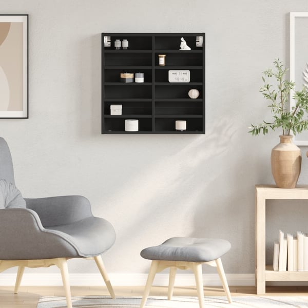 vidaXL Hyller svart 60x8,5x58 cm konstruert tre