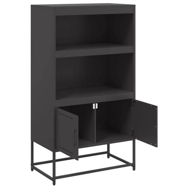 vidaXL Highboard svart 68,5x38,5x123,5 cm stål