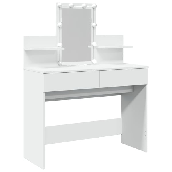 vidaXL Sminkbord med LED vit 100x40x130 cm
