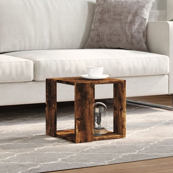 vidaXL Salongbord røkt eik 32x32x30 cm konstruert tre