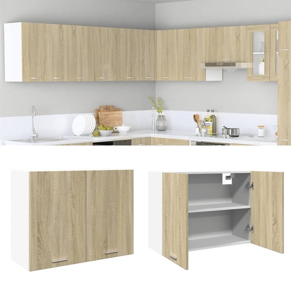 vidaXL Hengende skap "Lyon" sonoma eik 80x31x60 cm sponplate