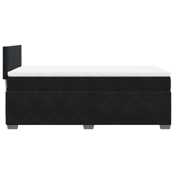 vidaXL Ramsäng med madrass svart 100x200 cm sammet