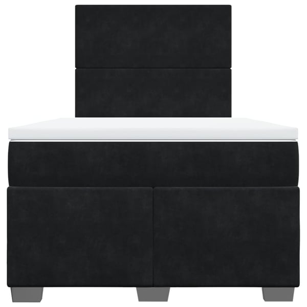 vidaXL kontinentalseng med madras 120x190 cm velour sort