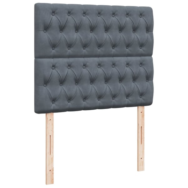 vidaXL kontinentalseng med madras 120x190 cm fløjl mørkegrå