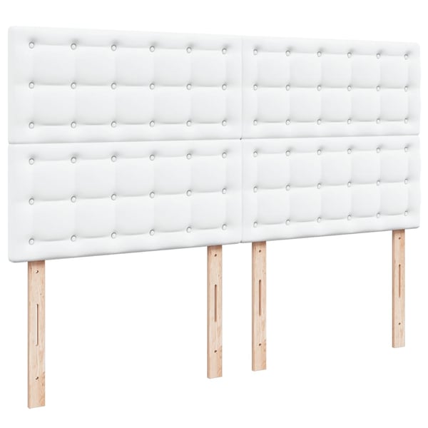 vidaXL kontinentalseng med madras 200x200 cm kunstlæder hvid