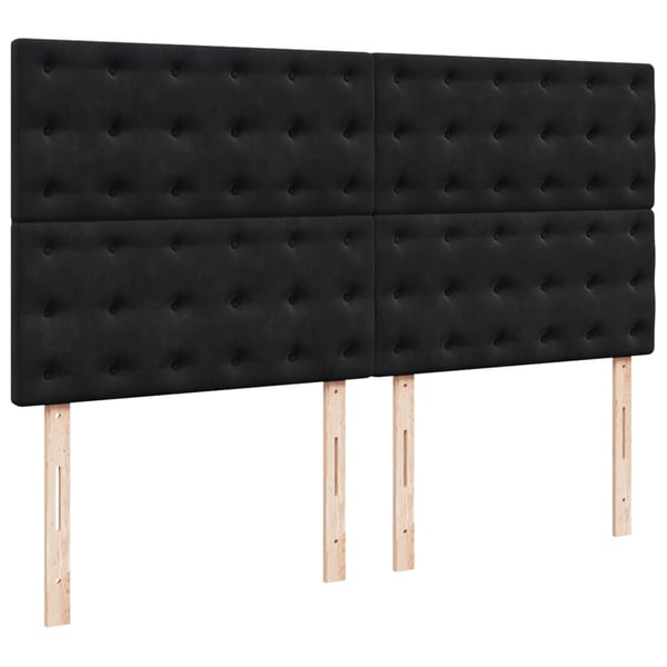 vidaXL kontinentalseng med madras 200x200 cm fløjl sort
