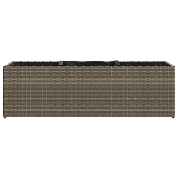 vidaXL Ulkokukkalaatikko 3 ruukulla harmaa 105x30x32 cm polyrottinki