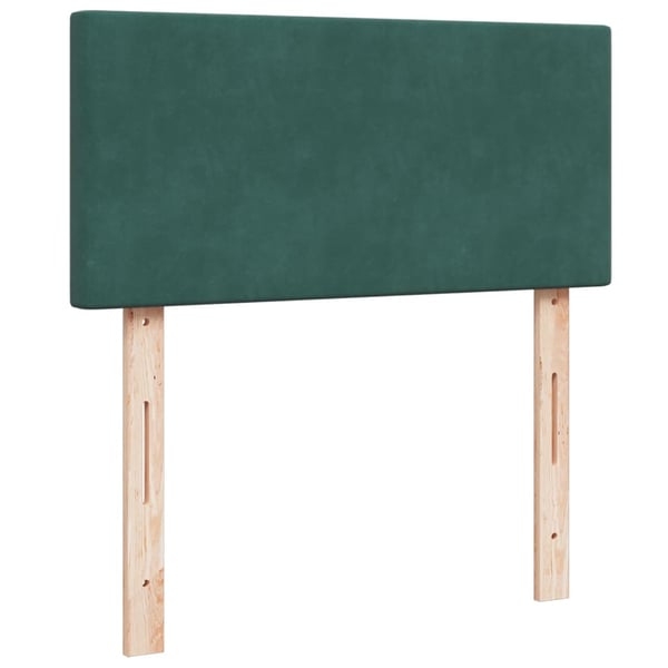 vidaXL Ramsäng med madrass mörkgrön 100x200 cm sammet