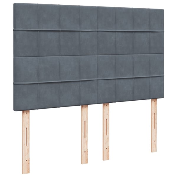 vidaXL kontinentalseng med madras 140x190 cm fløjl mørkegrå