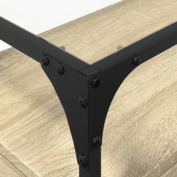 vidaXL tv-bord med glasplade 80x35x51 cm konstrueret træ sonoma-eg