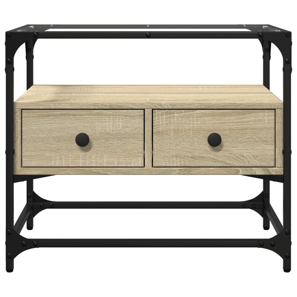vidaXL TV-benk med glasstopp sonoma eik 60x35x51 cm konstruert tre