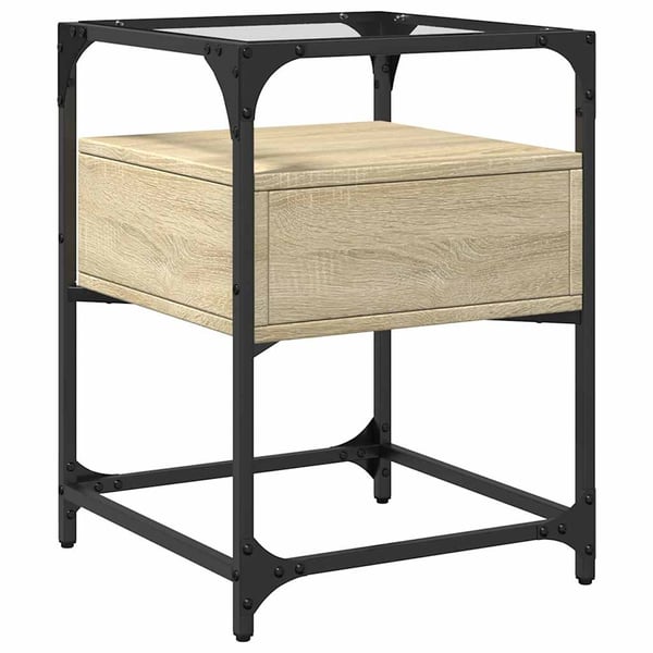 vidaXL Nattbord sonoma eik 40x40x55 cm konstruert tre