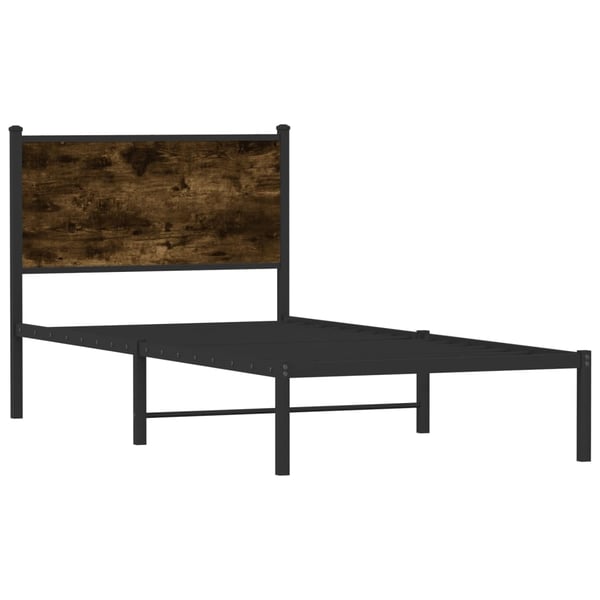 vidaXL Sengeramme i metall uten madrass røkt eik 80x200 cm