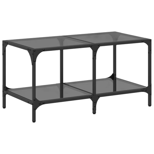 vidaXL sofabord med sort glastop 78,5x40x40 cm stål