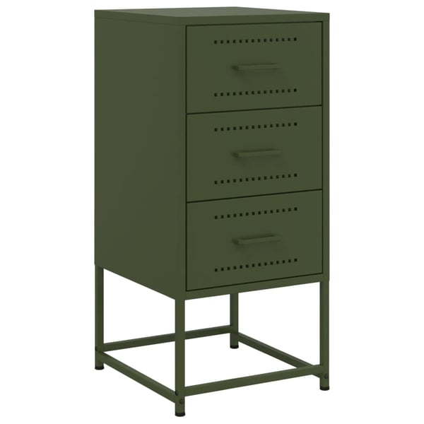 vidaXL sengeborde 2 stk. 36x39x78 cm stål olivengrøn