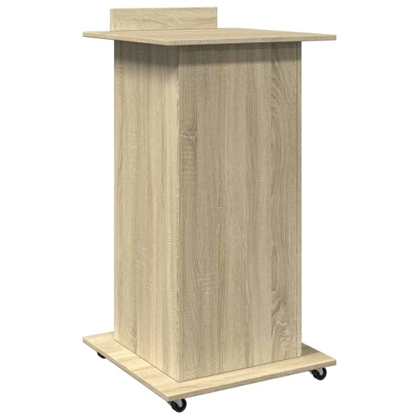 vidaXL Kateter med hjul og skuff sonoma eik 55x55x107cm konstruert tre