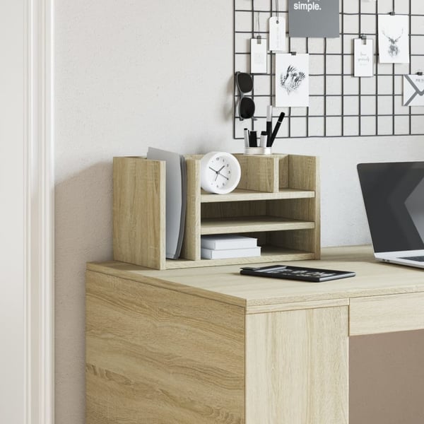 vidaXL Hylle til skrivebord sonoma eik 44,5x24x25 cm konstruert tre