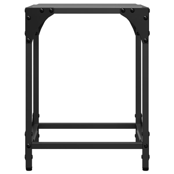 vidaXL sofaborde med sort glastop 2 stk 30x30x40 cm stål