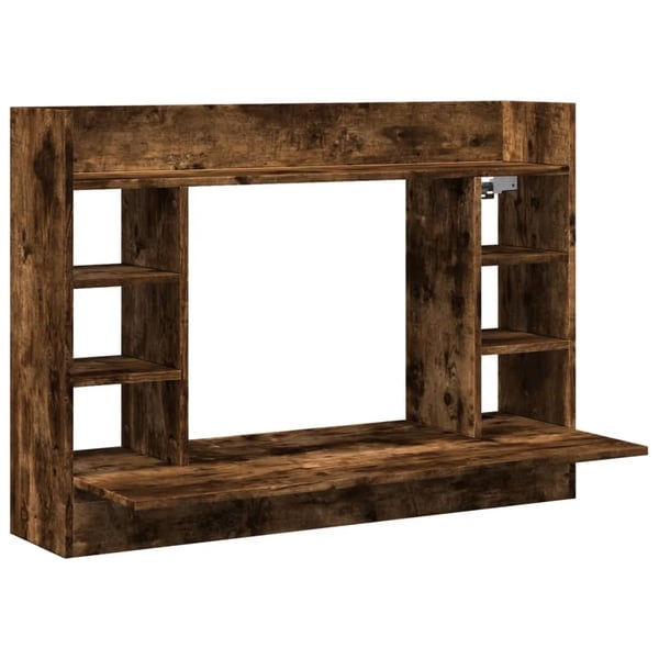vidaXL Veggmontert skrivebord røkt eik 105x48x75 cm konstruert tre