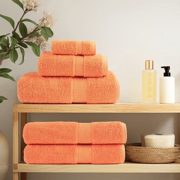 vidaXL Premium håndklær SOLUND 2 stk oransje 100x200 cm 600 g/m2
