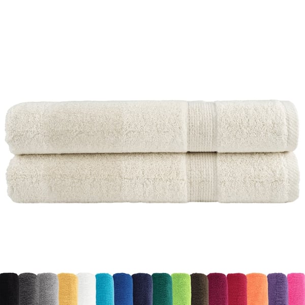 vidaXL Premium håndklær SOLUND 2 stk kremhvit 100x200cm 600 g/m2