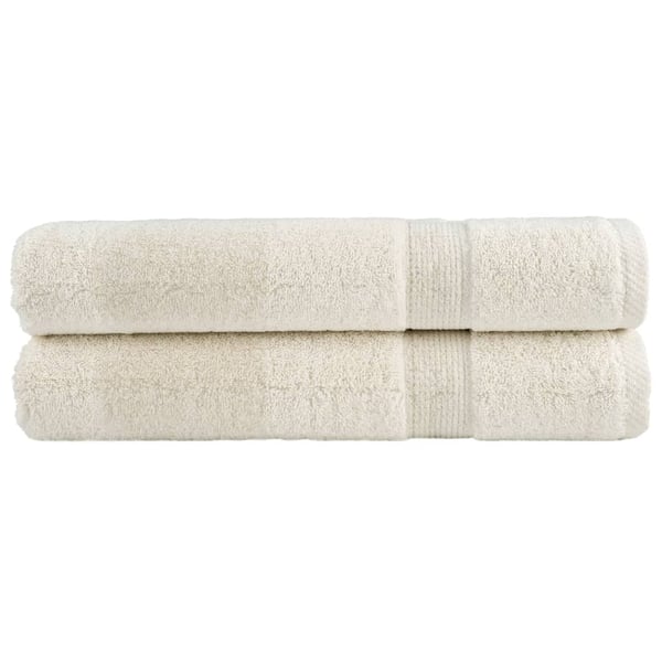 vidaXL Premium håndklær SOLUND 2 stk kremhvit 100x200cm 600 g/m2