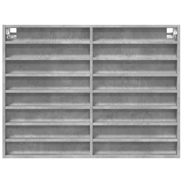 vidaXL Vitrineskap betonggrå 100x8,5x75 cm konstruert tre