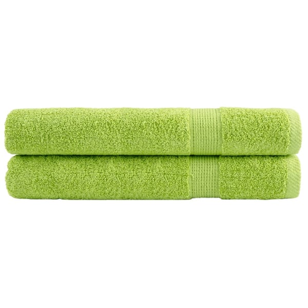 vidaXL Premium håndklær SOLUND 2 stk eplegrønn 100x200cm 600g/m2