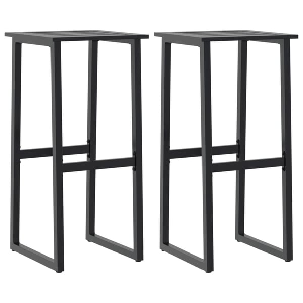vidaXL Barkrakker 2 stk svart 38x38x80 cm pulverlakkert stål