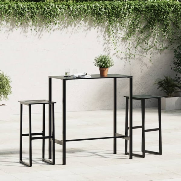 vidaXL Barkrakker 2 stk svart 38x38x80 cm pulverlakkert stål