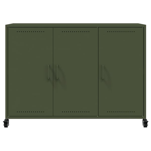 vidaXL Skjenk olivengrønn 100,5x39x72 cm stål