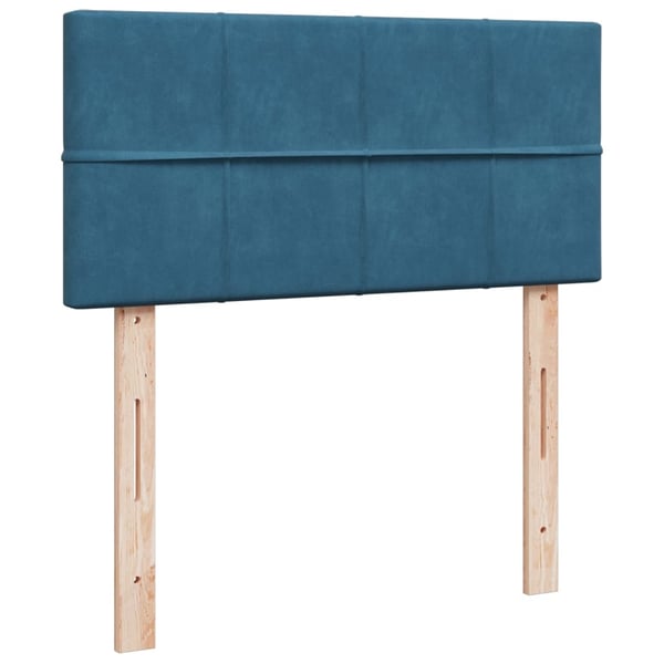 vidaXL kontinentalseng med madras 100x200 cm fløjl mørkeblå