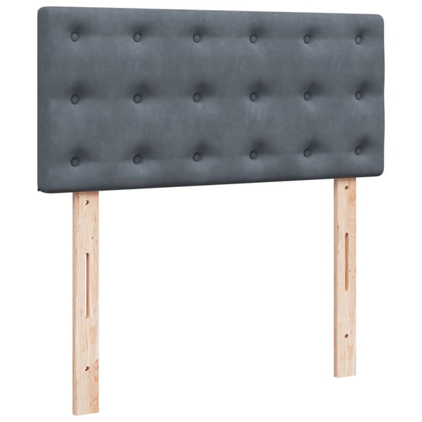 vidaXL Ramsäng med madrass mörkgrå 100x200 cm sammet