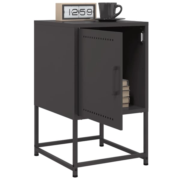 vidaXL sengeborde 2 stk. 36x39x60,5 cm stål sort