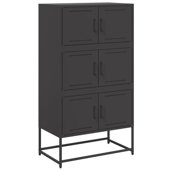 vidaXL skænk 68,5x38,5x123,5 cm stål sort