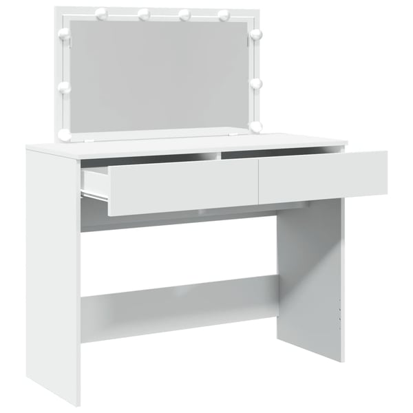 vidaXL Sminkebord med LED hvit 100x40x120 cm