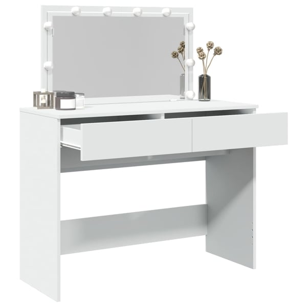 vidaXL Sminkebord med LED hvit 100x40x120 cm