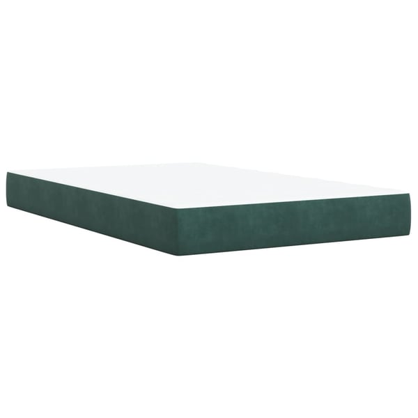 vidaXL kontinentalseng med madras 120x190 cm velour mørkegrøn