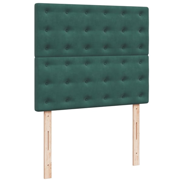 vidaXL kontinentalseng med madras 120x190 cm velour mørkegrøn