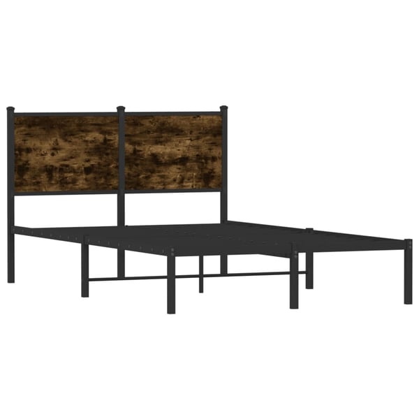 vidaXL Sengeramme i metall uten madrass røkt eik 120x200 cm