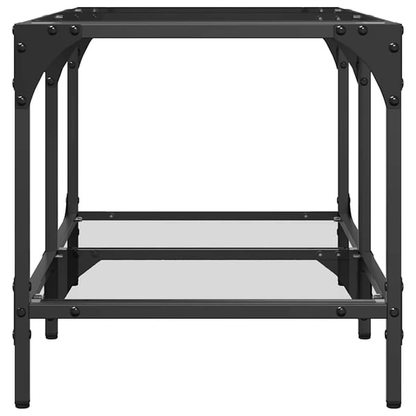 vidaXL Sofabord med gjennomsiktig glassplate 78,5x40x40 cm stål