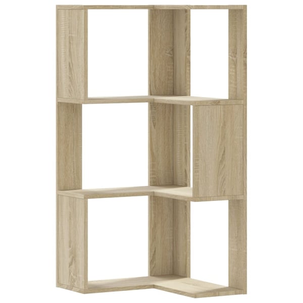 vidaXL Bokhylle hjørne 3 lag sonoma eik 50x50x102 cm konstruert tre