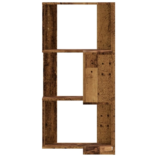 vidaXL Bokhylle hjørne 3 lag gammelt tre 50x50x102 cm konstruert tre