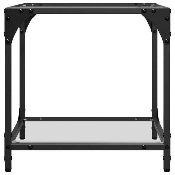 vidaXL Sofabord med gjennomsiktig glassplate 2 stk 40x40x40 cm stål