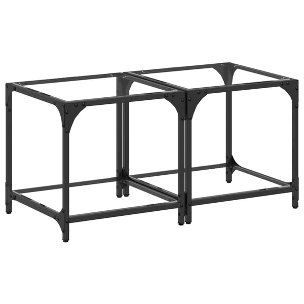 vidaXL Sofabord med gjennomsiktig glassplate 2 stk 40x40x40 cm stål