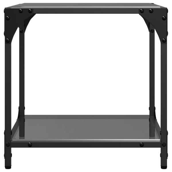 vidaXL sofabord med sort glastop 40x40x40 cm stål